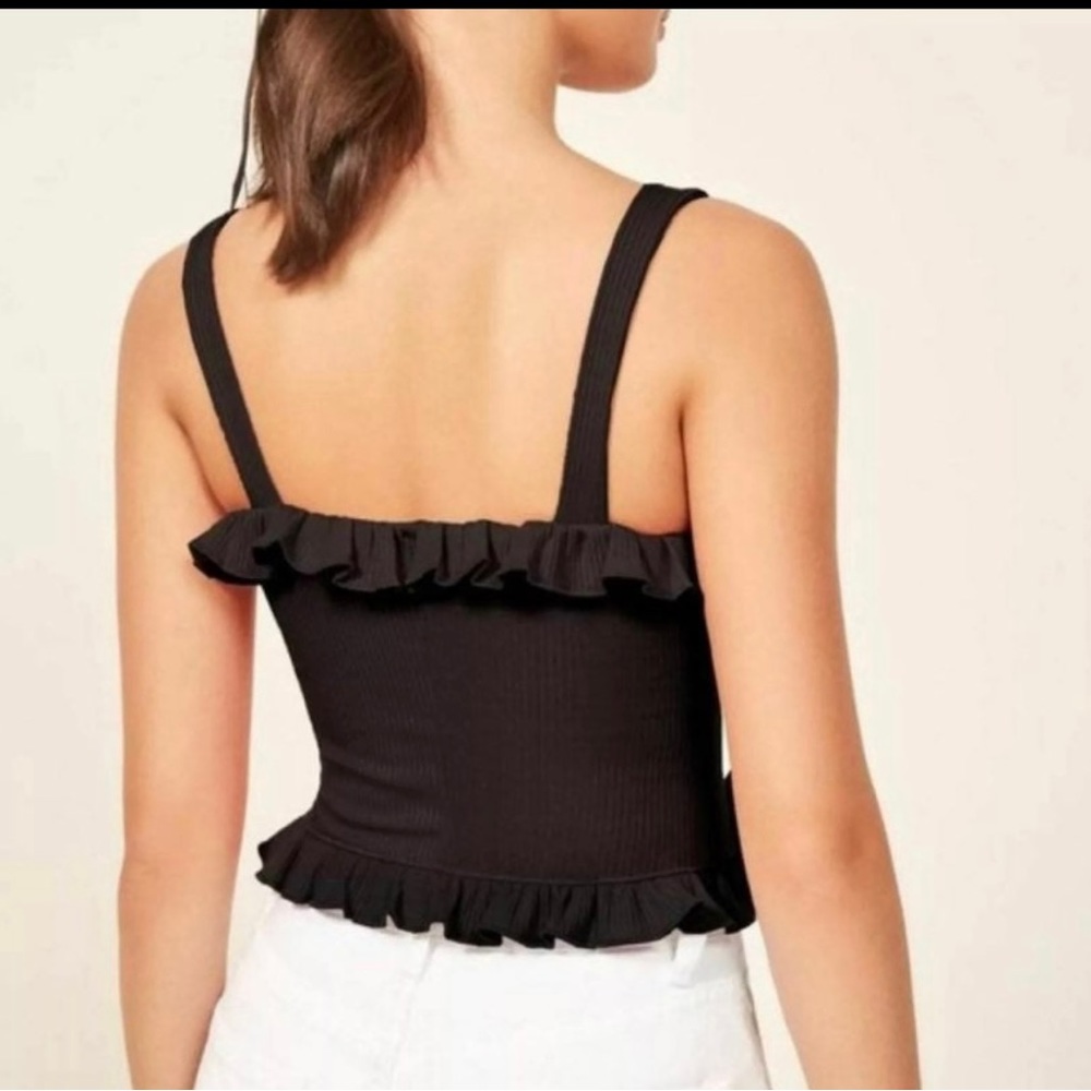 Excellent Pre-Owned Condition Black Reformation Trixie Crop Top Size Lg. - Picture 6 of 7